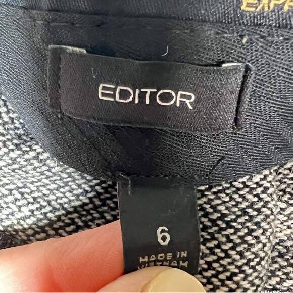 Express gray wool bl boot cut tweed editor business casual dress pants sz 6 B102 - Picture 2 of 4